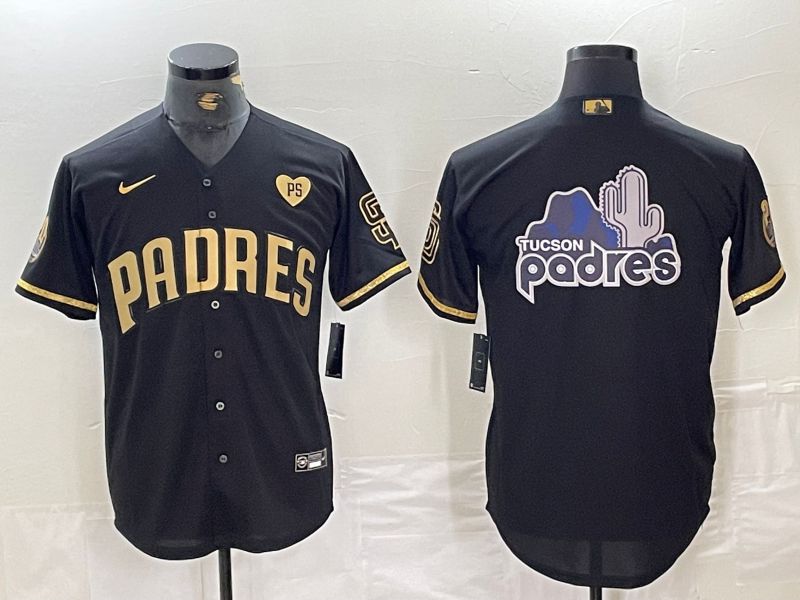 Men San Diego Padres Blank Black gold #5 th generation Nike 2024 MLB Jersey style 2->san diego padres->MLB Jersey